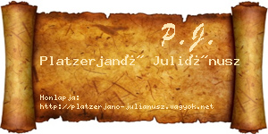 Platzerjanó Juliánusz névjegykártya